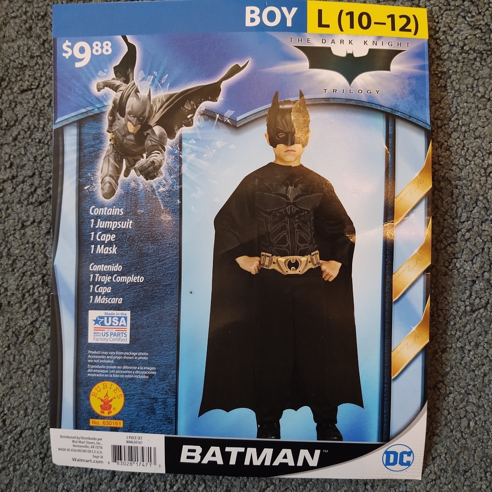 Batman costume, boys L 10-12